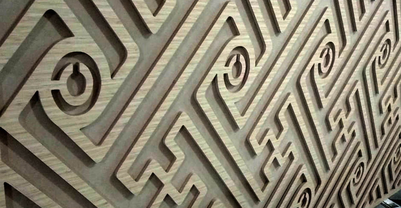 Minimalist Beauty: Contoh lain hasil cuttingan CNC pada material Multipleks 15mm by JJ Homedecor.