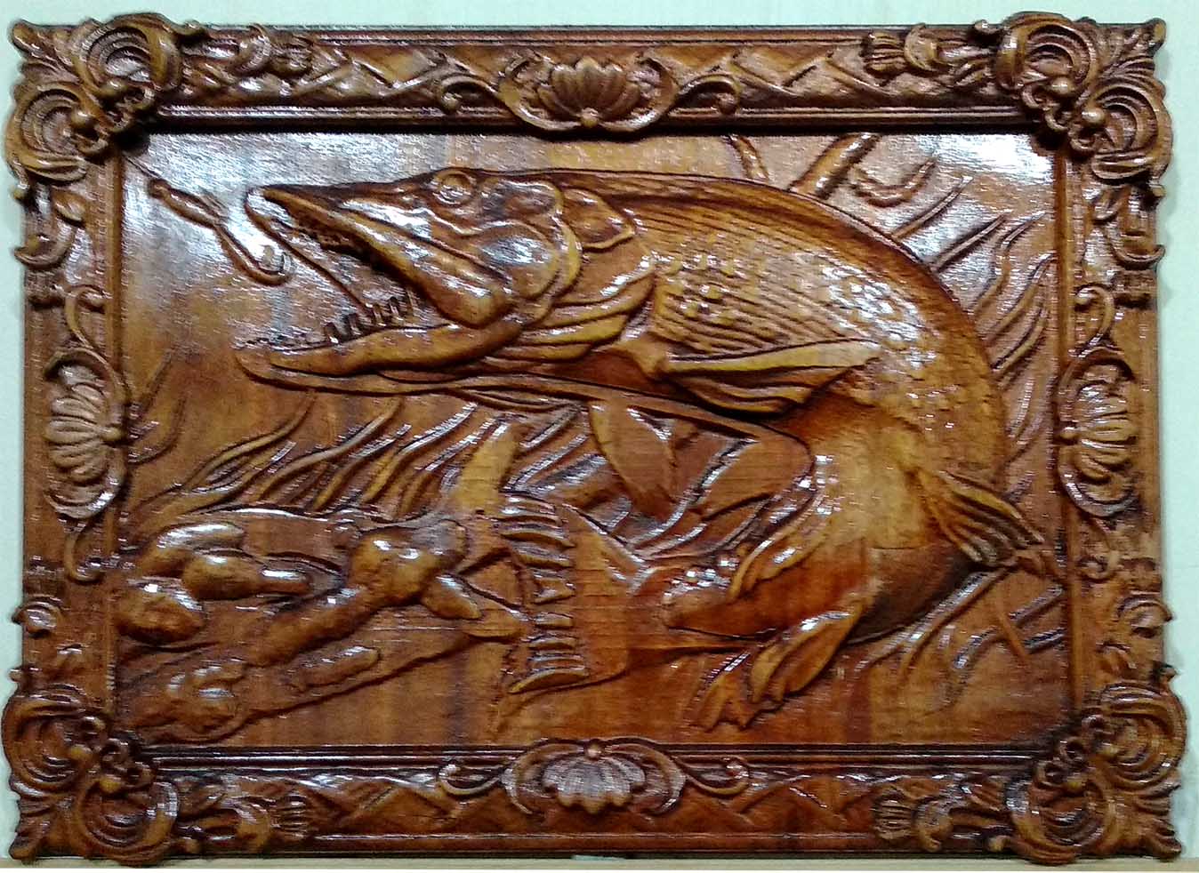 Product sample: 3D wood engraving.